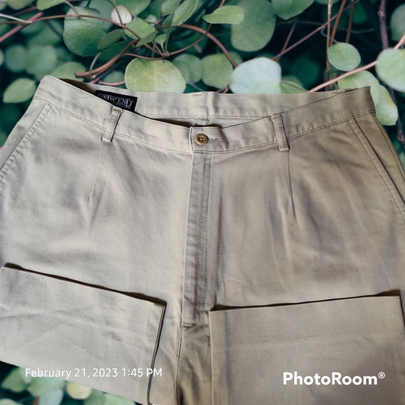 LAND'S END Classic Chino Pants Hi Rise Straight Leg Ivory Color Relaxed … - Picture 4 of 10